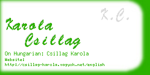 karola csillag business card